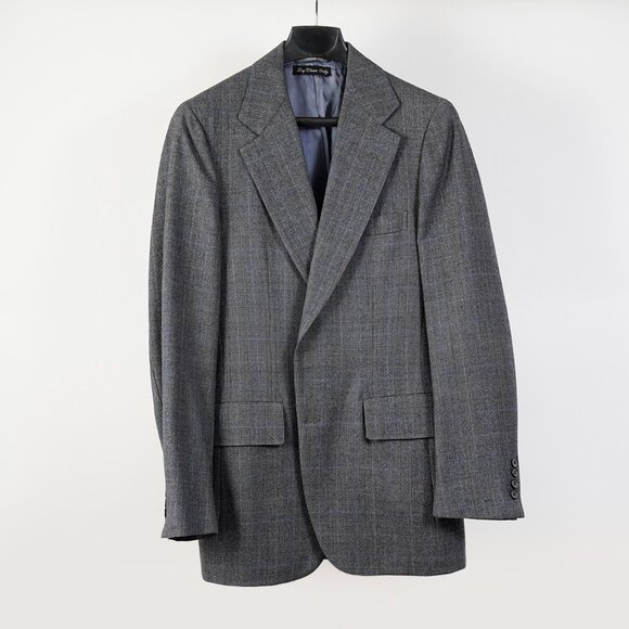 Paul Stuart Two Button Wool Suit, Grey Windowpane Check, Size 37R - Picture 3 of 14